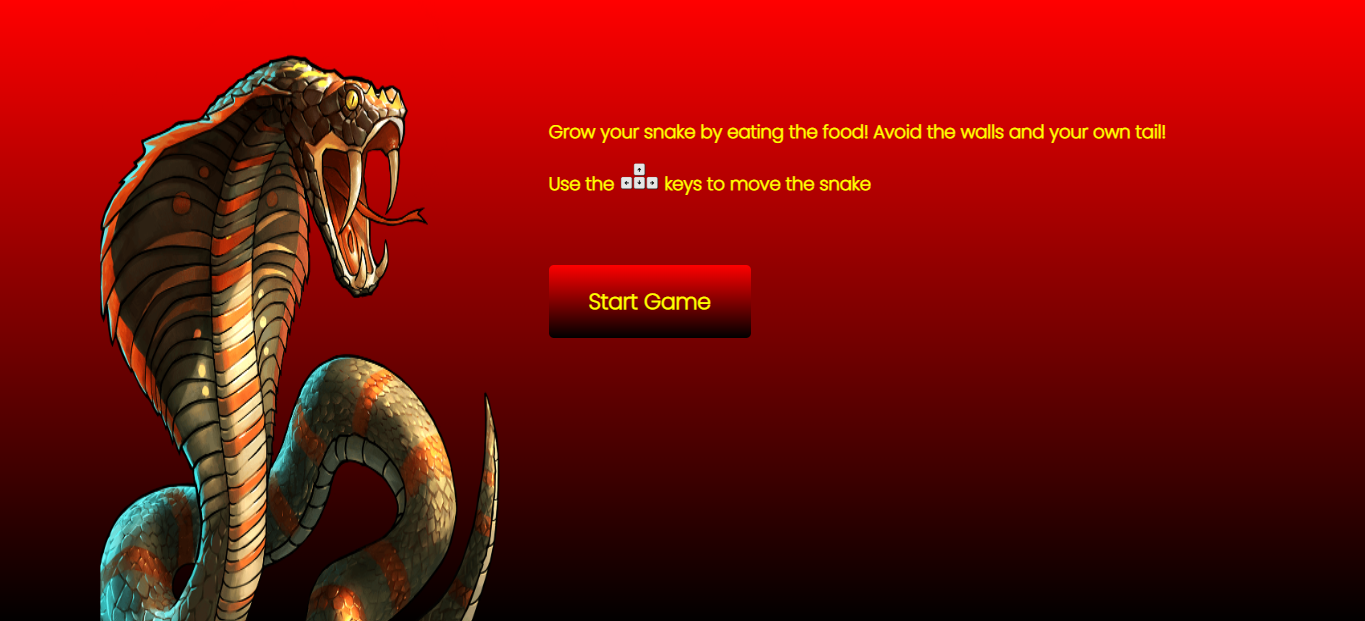 A Snake on a red background.